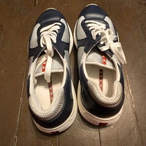 Prada Men Navy and White Sneakers